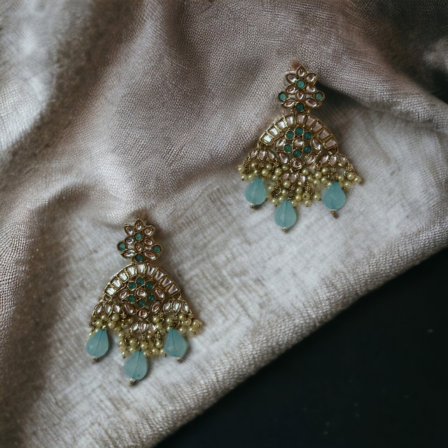 KUNDAN PEARL DROP EARRINGS