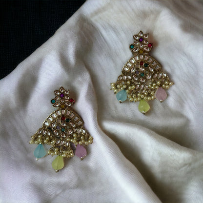 KUNDAN PEARL DROP EARRINGS