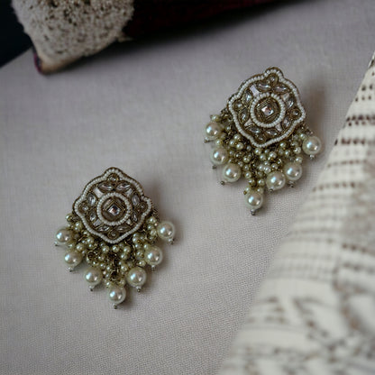 DIAMOND PEARL EARRINGS