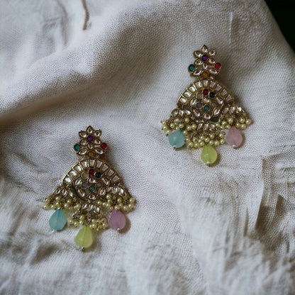 KUNDAN PEARL DROP EARRINGS