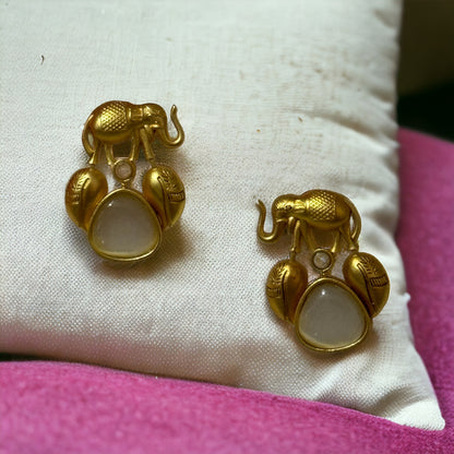 BRASS ELEPHANT EARRINGS