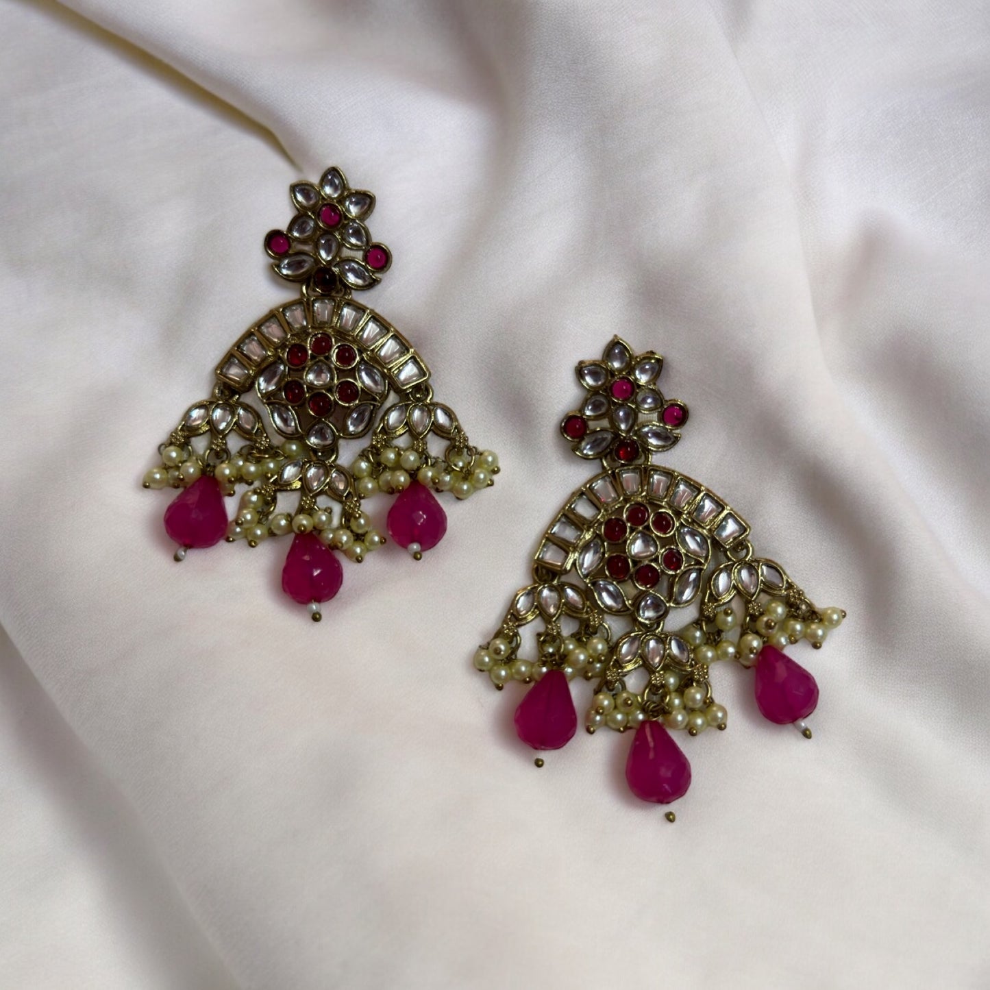 KUNDAN PEARL DROP EARRINGS