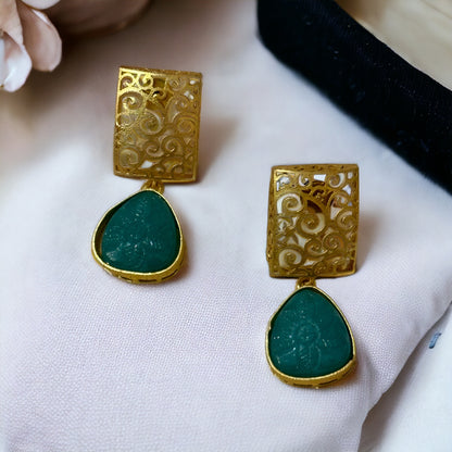 BRASS FLORAL EARRINGS