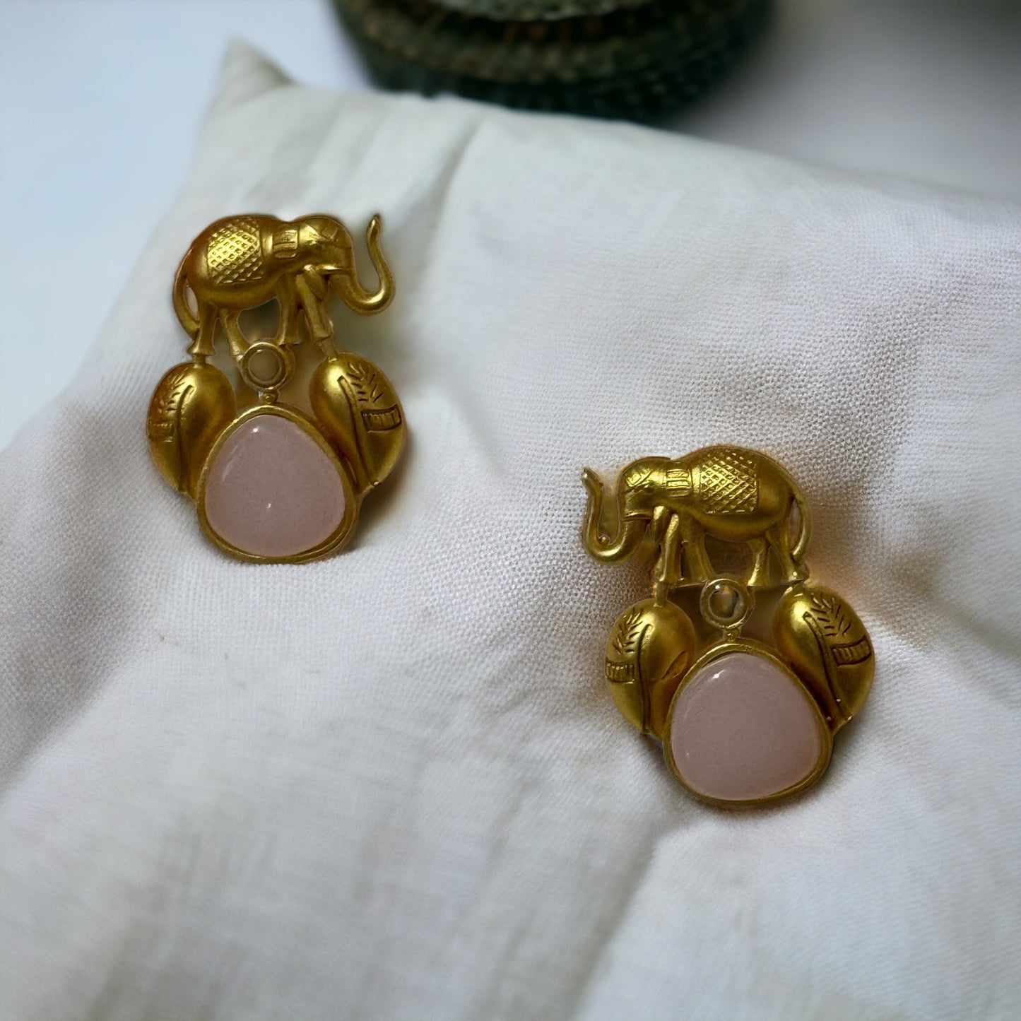 BRASS ELEPHANT EARRINGS