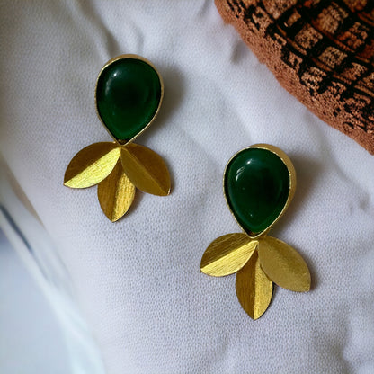 BRASS LEAF EARRINGS