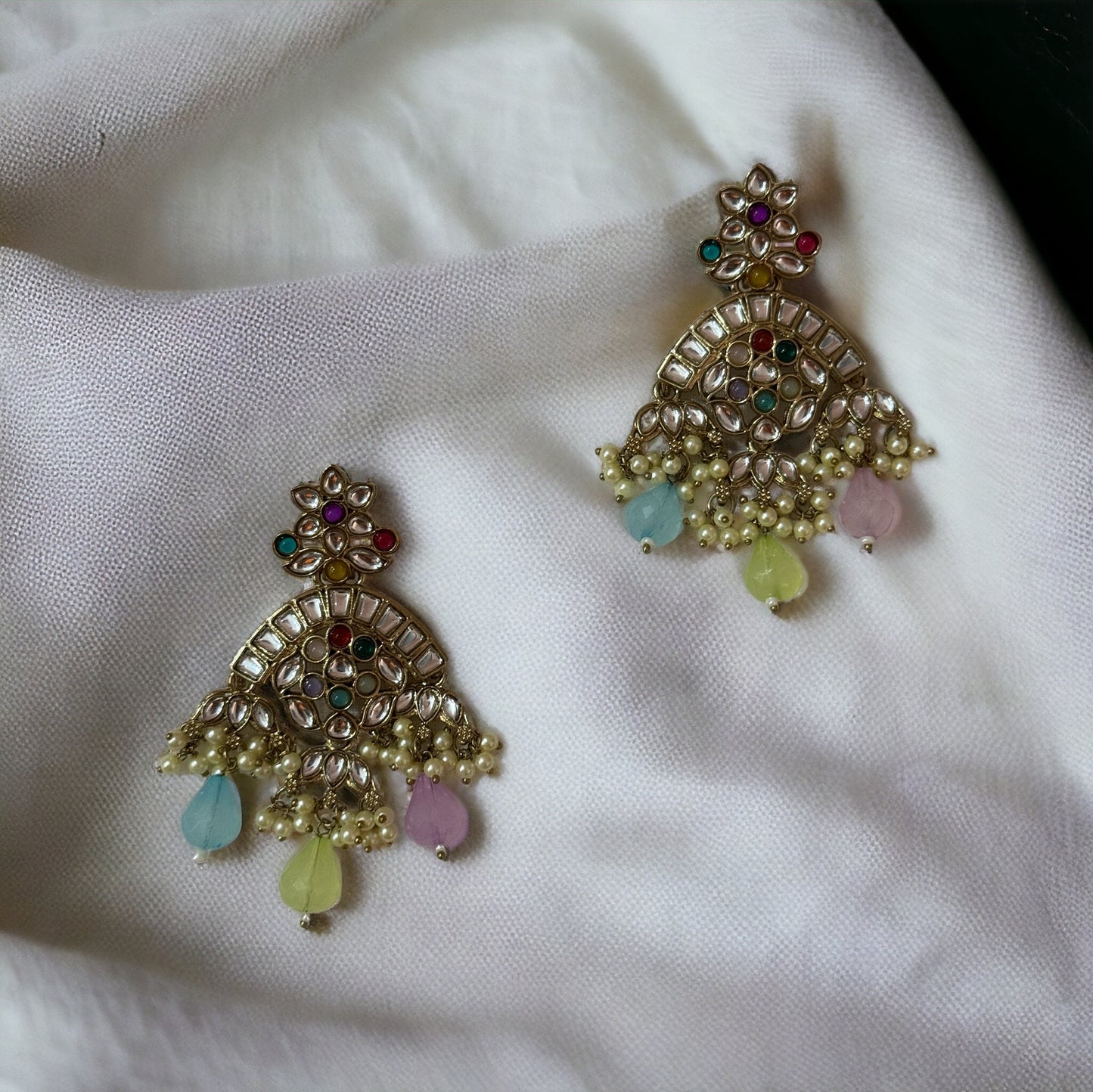 KUNDAN PEARL DROP EARRINGS