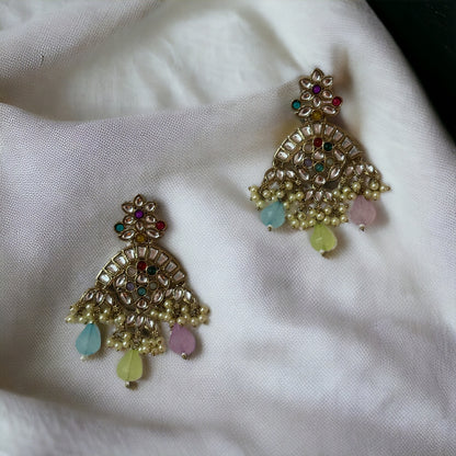 KUNDAN PEARL DROP EARRINGS