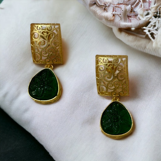 BRASS FLORAL EARRINGS