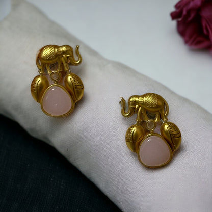 BRASS ELEPHANT EARRINGS