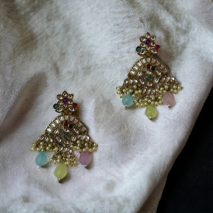 KUNDAN PEARL DROP EARRINGS