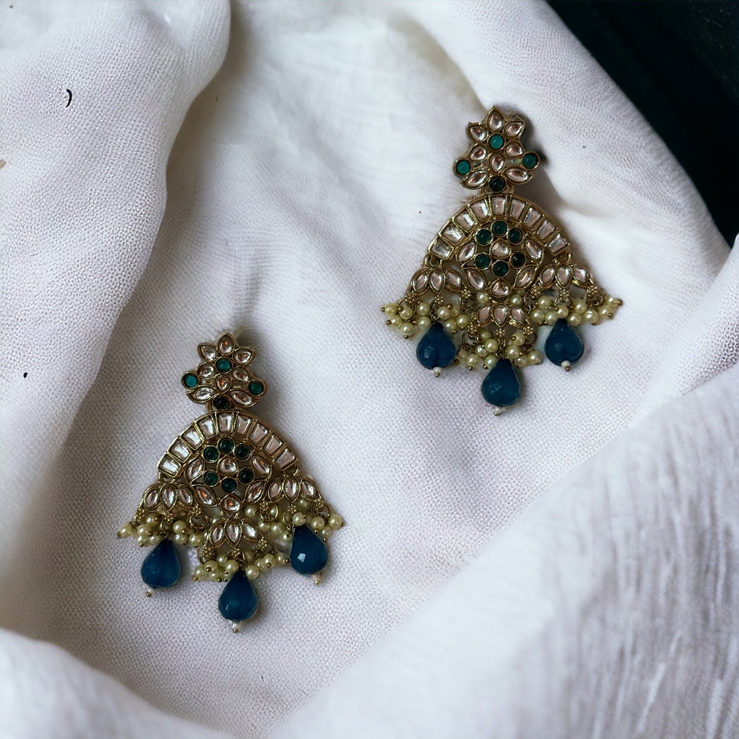 KUNDAN PEARL DROP EARRINGS