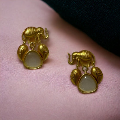 BRASS ELEPHANT EARRINGS