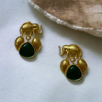 BRASS ELEPHANT EARRINGS