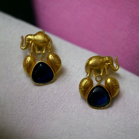 BRASS ELEPHANT EARRINGS