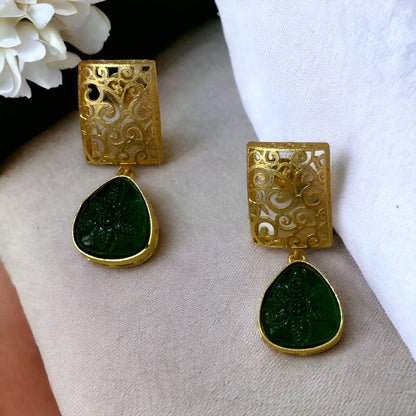 BRASS FLORAL EARRINGS