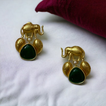 BRASS ELEPHANT EARRINGS