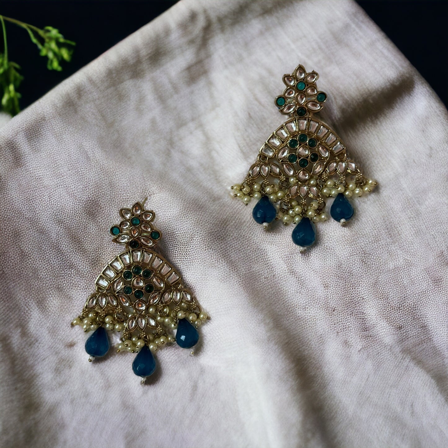 KUNDAN PEARL DROP EARRINGS