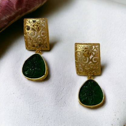 BRASS FLORAL EARRINGS