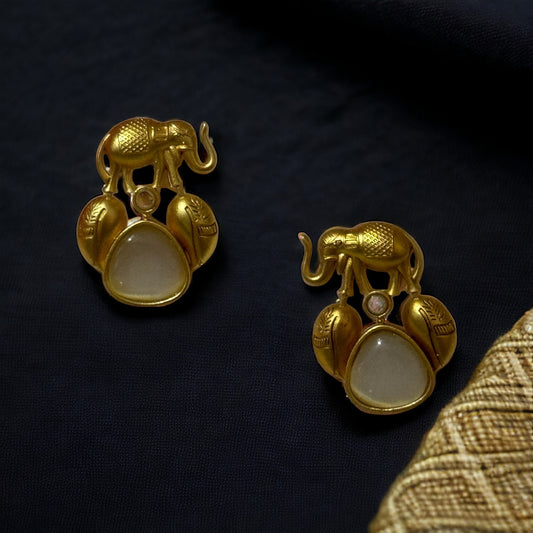 BRASS ELEPHANT EARRINGS