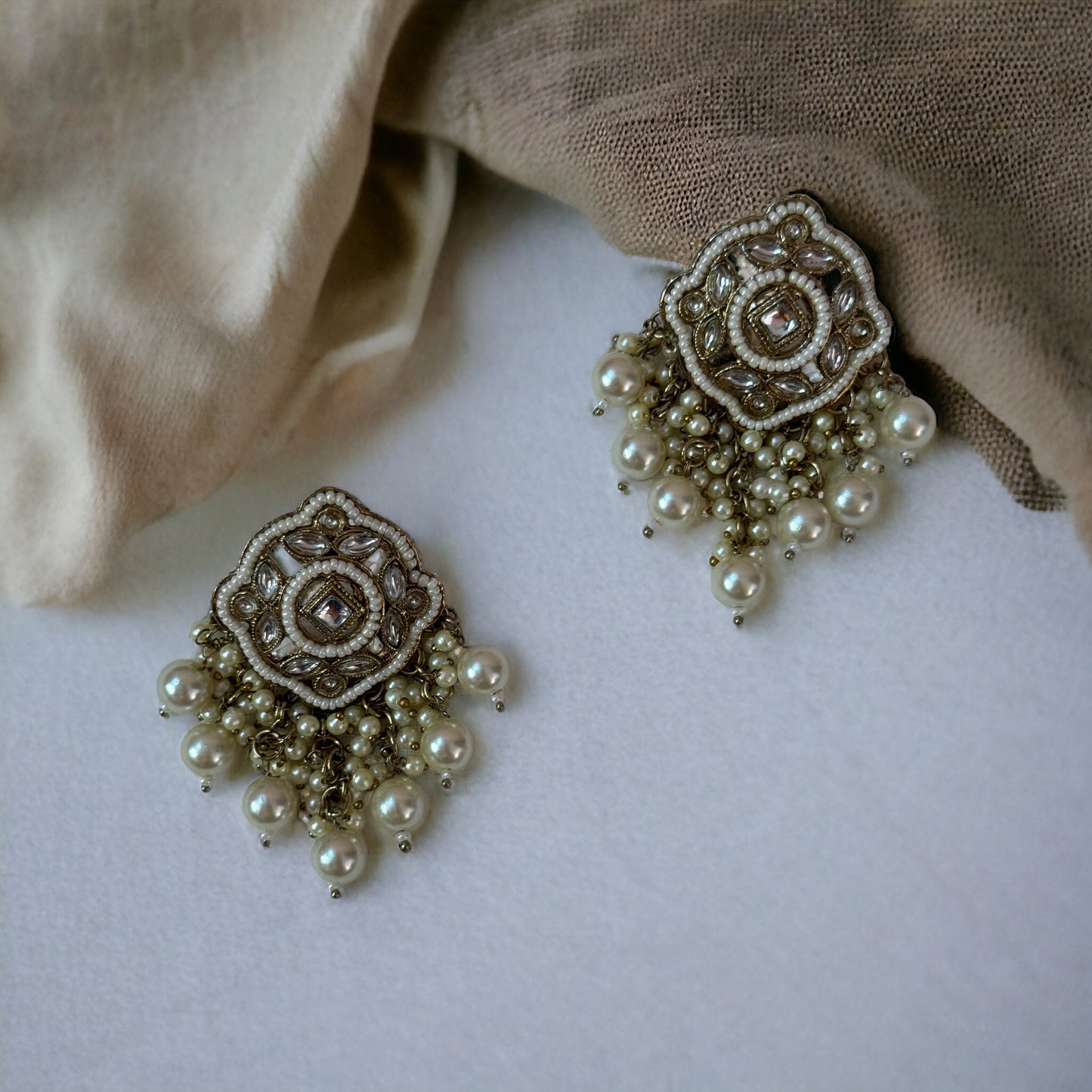 DIAMOND PEARL EARRINGS